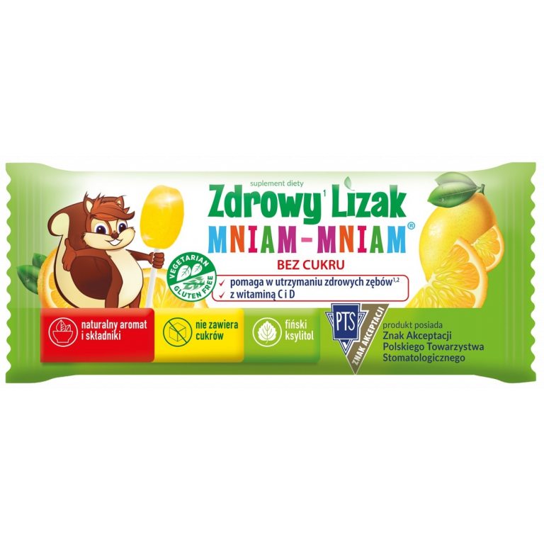 LIZAK O SMAKU CYTRYNOWYM Z WITAMINĄ D I C BEZGLUTENOWY 6 g - MNIAM MNIAM STARPHARMA