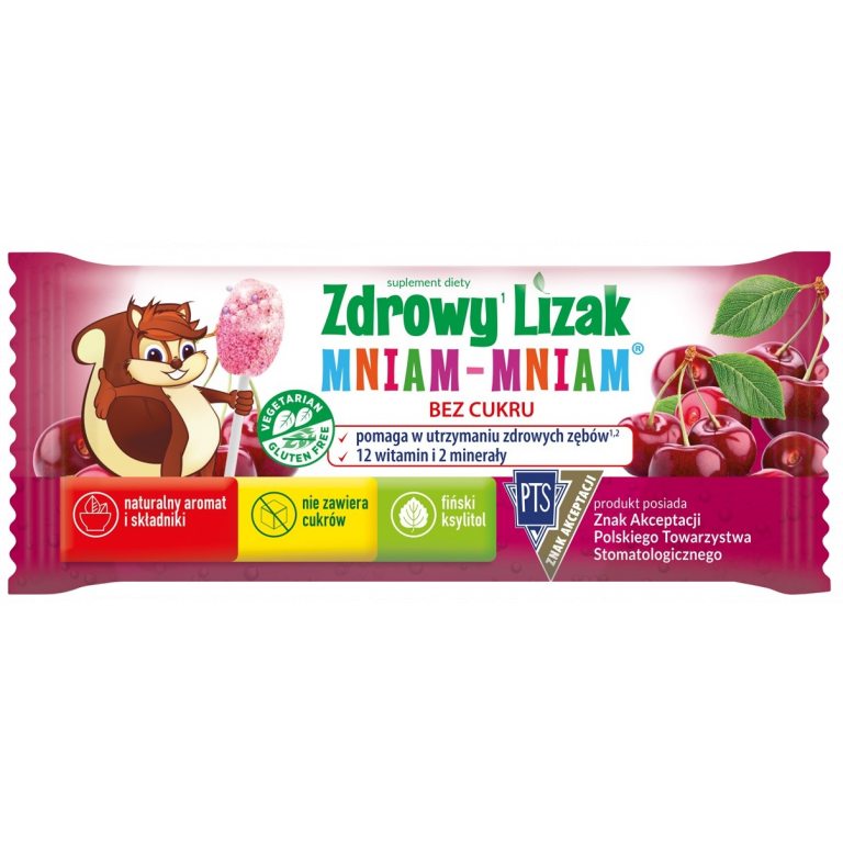 LIZAK O SMAKU MUSUJĄCEJ WIŚNI NA ODPORNOŚĆ BEZGLUTENOWY 6 g - MNIAM MNIAM STARPHARMA