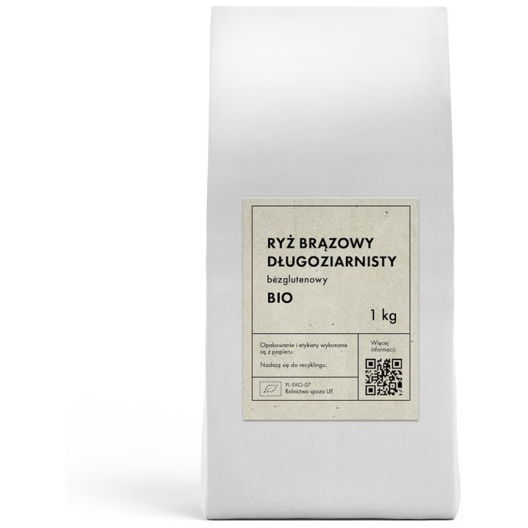 RYŻ BRĄZOWY DŁUGOZIARNISTY BEZGLUTENOWY BIO 1 kg - THE PLANET