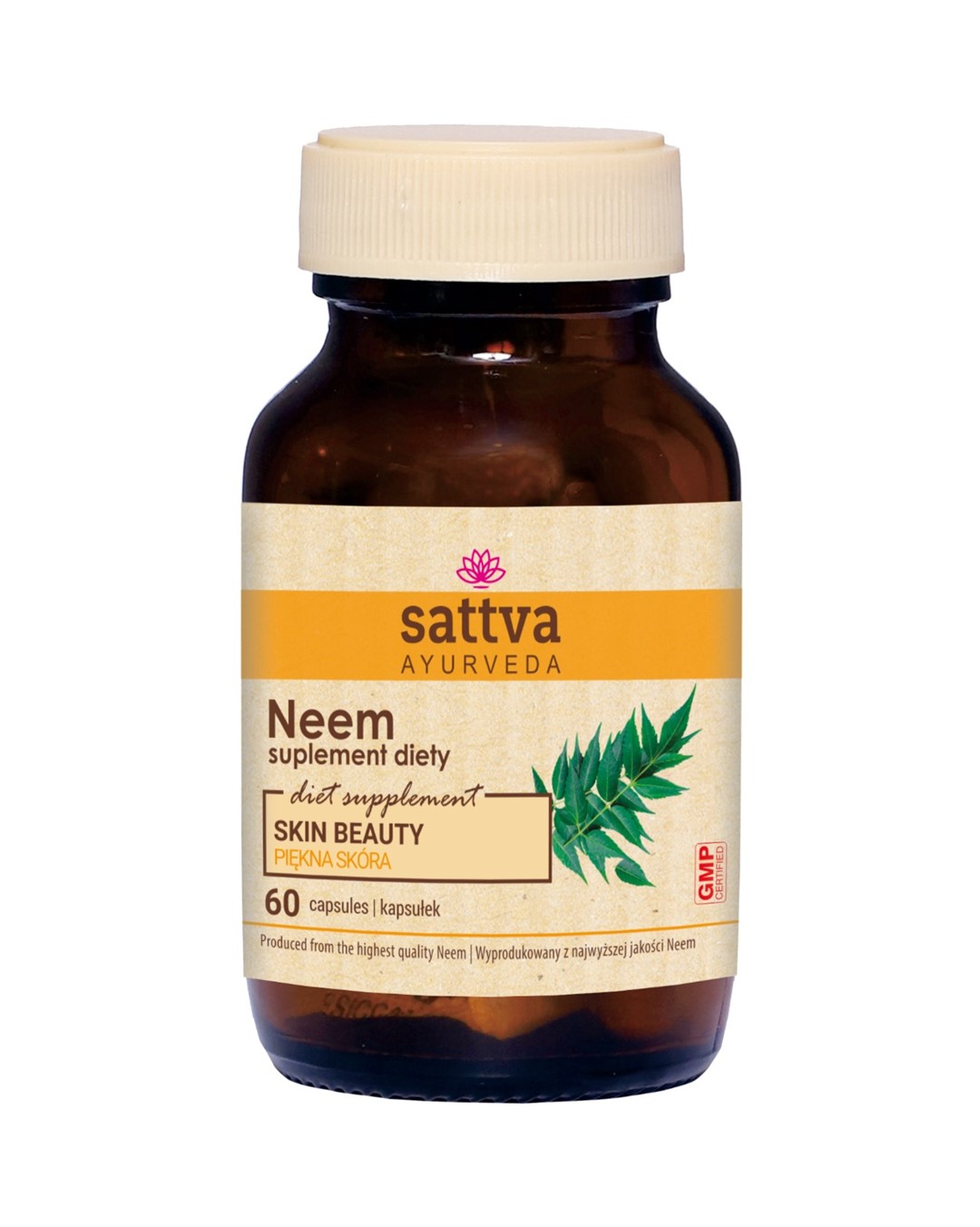 NEEM EKSTRAKT NA PIĘKNĄ SKÓRĘ (450 mg) 60 KAPSUŁEK - SATTVA (FOODS)