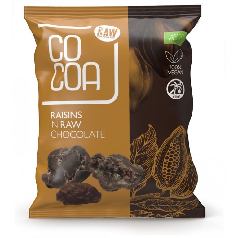 RODZYNKI W SUROWEJ CZEKOLADZIE BIO 70 g - COCOA