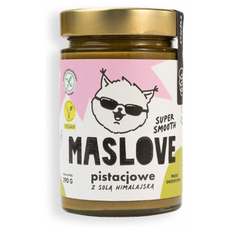 KREM PISTACJOWY Z SOLĄ HIMALAJSKĄ SUPER SMOOTH BEZGLUTENOWY 290 g - MASLOVE