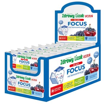 LIZAK O SMAKU WIŚNIA - JAGODA NA KONCENTRACJĘ BEZ CUKRU BEZGLUTENOWY 6 g - ZDROWY LIZAK (MNIAM MNIAM)