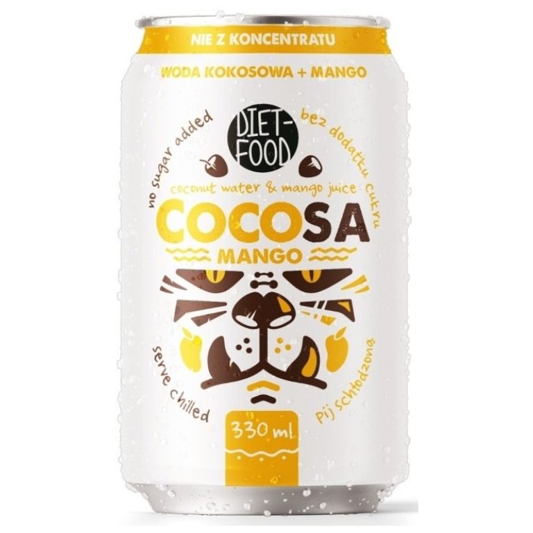 WODA KOKOSOWA Z SOKIEM Z MANGO 330 ml - DIET-FOOD (COCOSA)