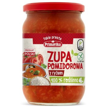ZUPA POMIDOROWA Z RYŻEM BEZGLUTENOWA 700 g - PRIMAVIKA