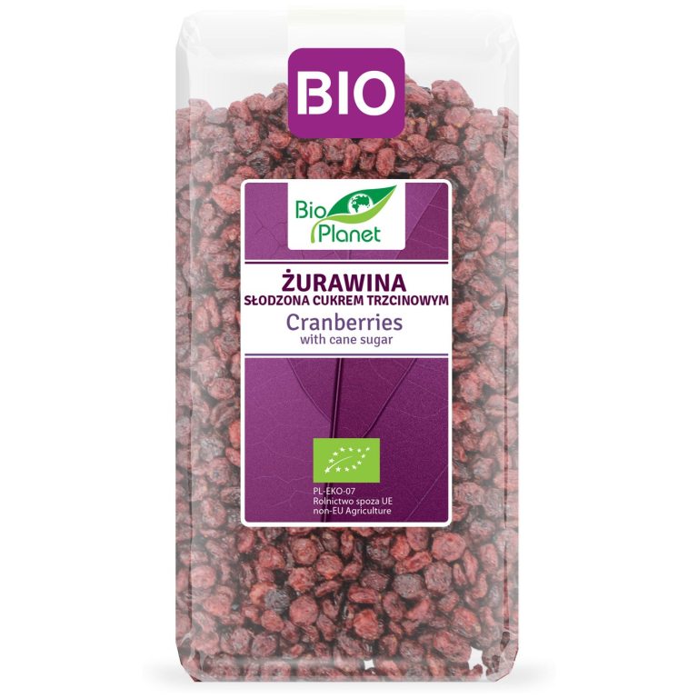 ŻURAWINA SŁODZONA CUKREM TRZCINOWYM BIO 1 kg - BIO PLANET
