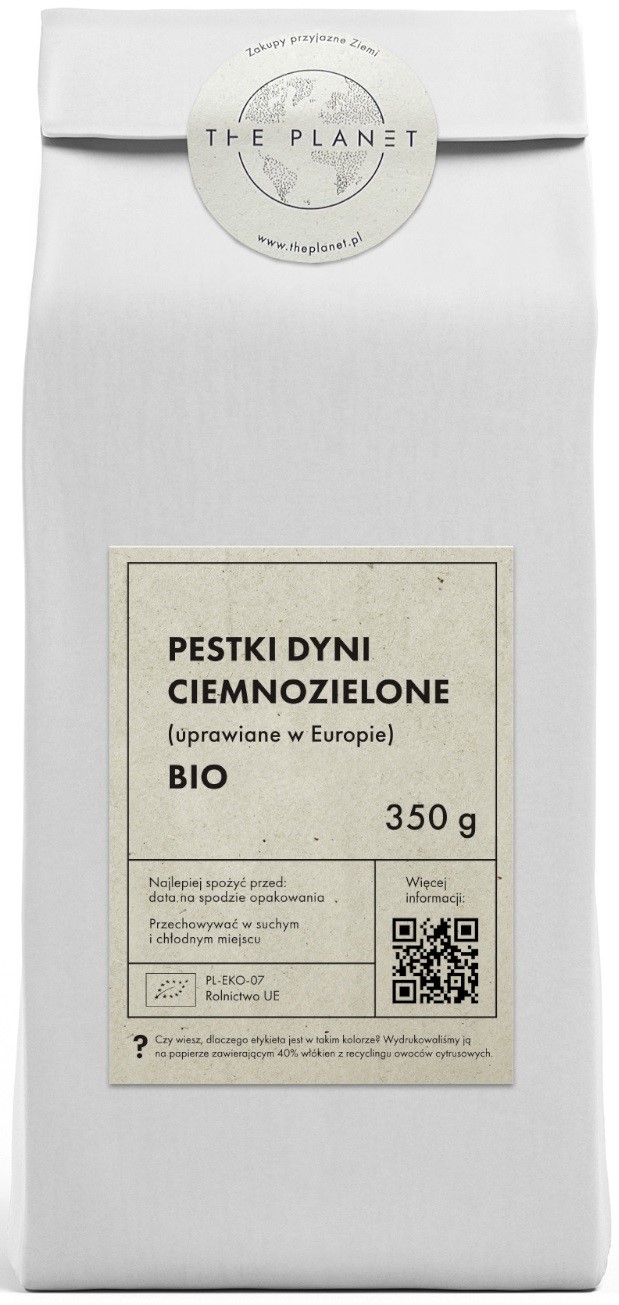 PESTKI DYNI CIEMNOZIELONE (UPRAWIANE W EUROPIE) BIO 350 g - THE PLANET