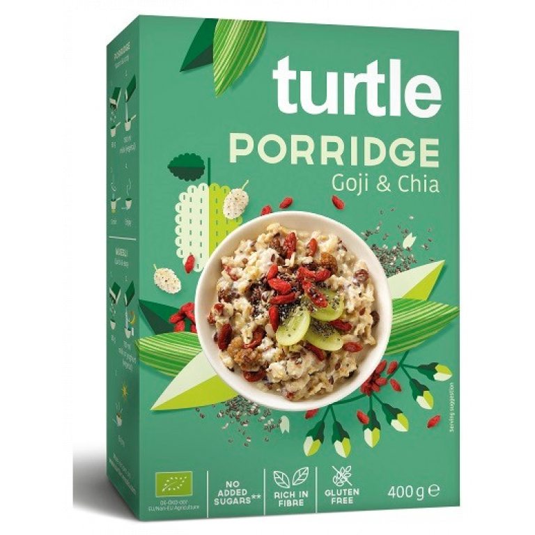 OWSIANKA Z JAGODAMI GOJI I NASIONAMI CHIA BEZGLUTENOWA BIO 400 g - TURTLE