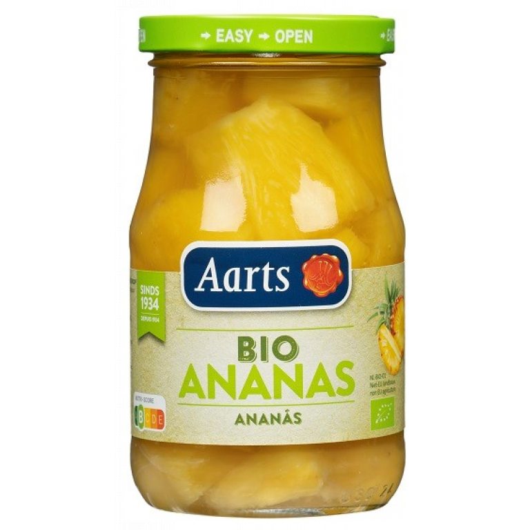 ANANAS KAWAŁKI W LEKKIM SYROPIE BIO 350 g (190 g) (SŁOIK) - AARTS