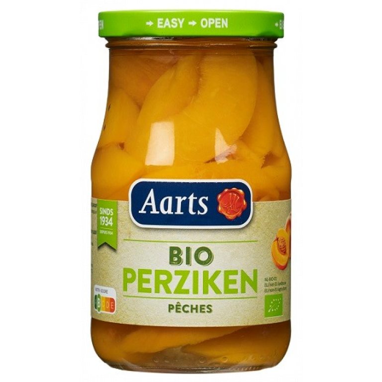 BRZOSKWINIE PLASTRY W LEKKIM SYROPIE BIO 350 g (190 g) (SŁOIK) - AARTS