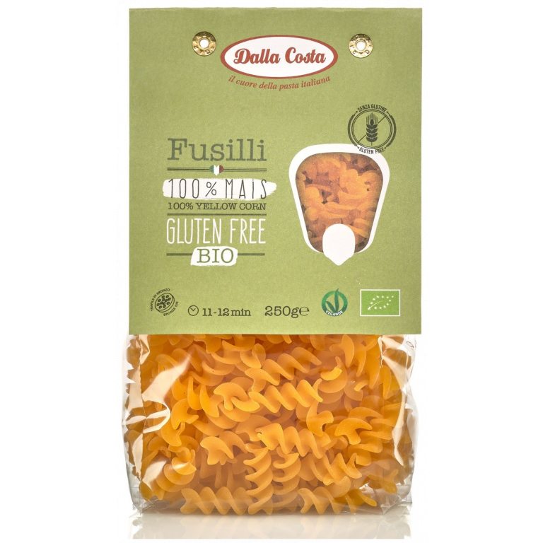 MAKARON (KUKURYDZIANY) ŚWIDERKI FUSILLI BEZGLUTENOWY BIO 250 g - DALLA COSTA