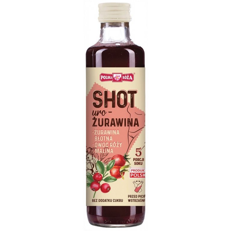 SHOT URO-ŻURAWINA BEZ DODATKU CUKRU 250 ml - POLSKA RÓŻA