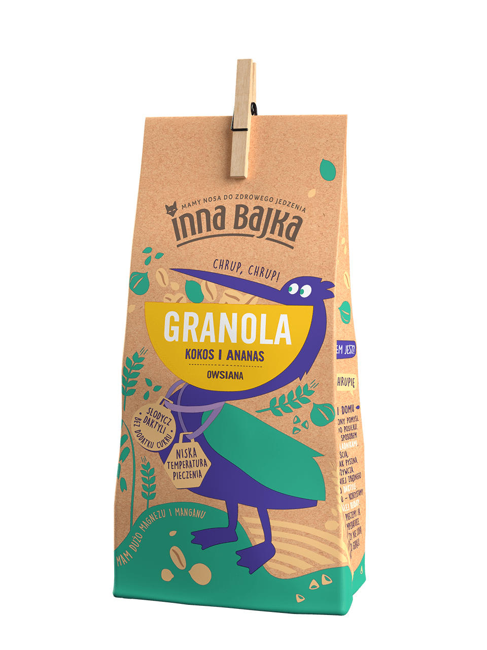 GRANOLA OWSIANA Z KOKOSEM I ANANASEM 260 g - INNA BAJKA