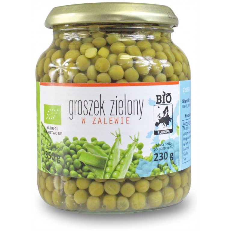 GROSZEK ZIELONY W ZALEWIE BIO 350 g (230 g) (SŁOIK) - BIO PLANET