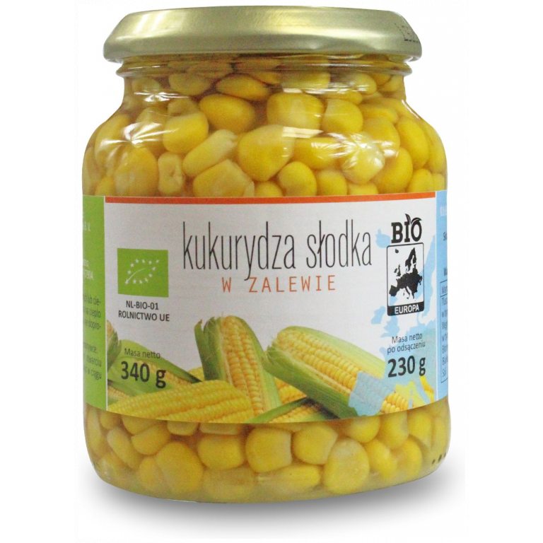 KUKURYDZA SŁODKA W ZALEWIE BIO 340 g (230 g) (SŁOIK) - BIO PLANET
