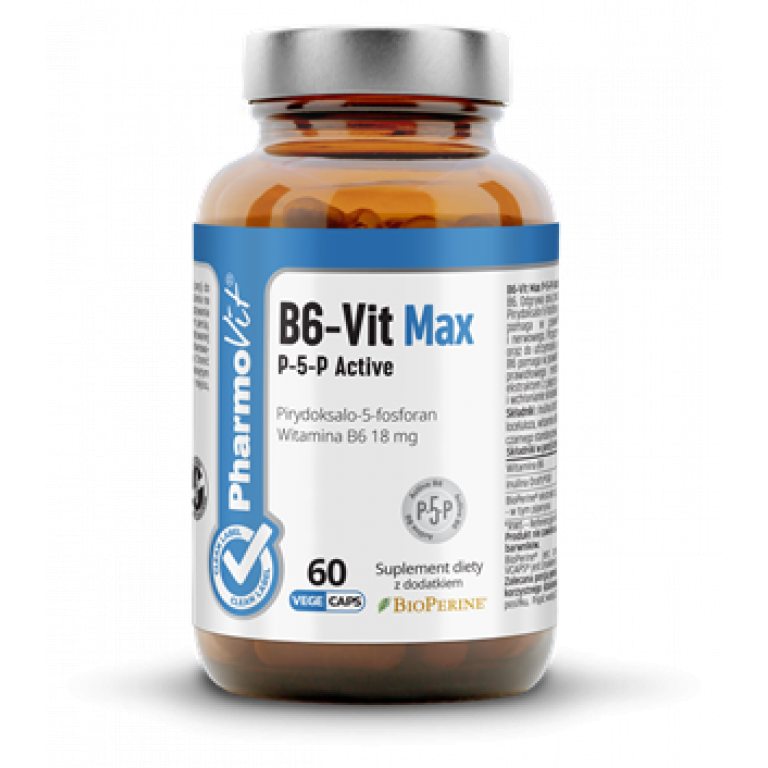 WITAMINA B6-VIT MAX P-5-P ACTIVE (18 mg) BEZGLUTENOWA 60 KAPSUŁEK - PHARMOVIT (CLEAN LABEL)