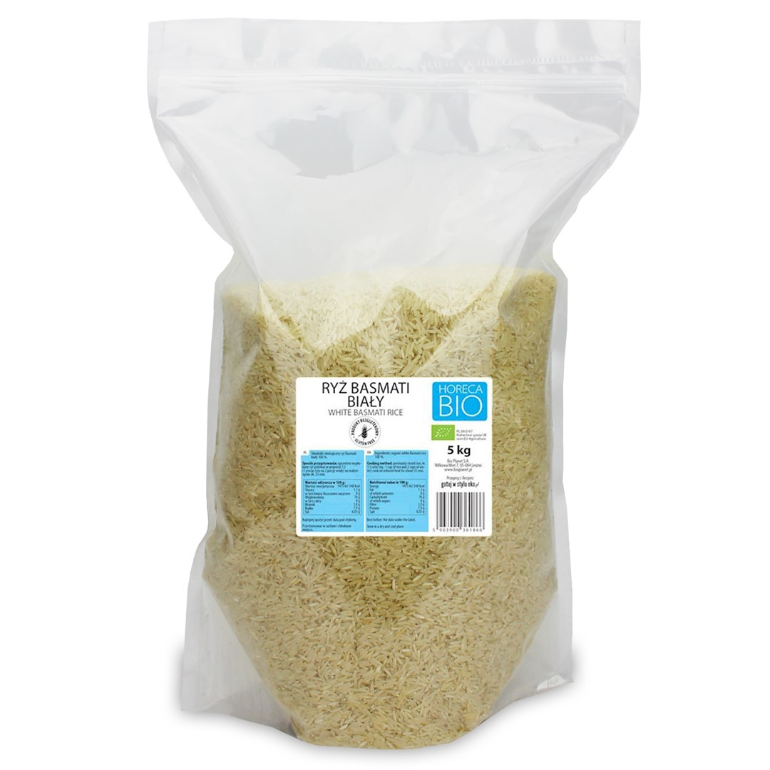 RYŻ BASMATI BIAŁY BEZGLUTENOWY BIO 5 kg - HORECA (BIO PLANET)