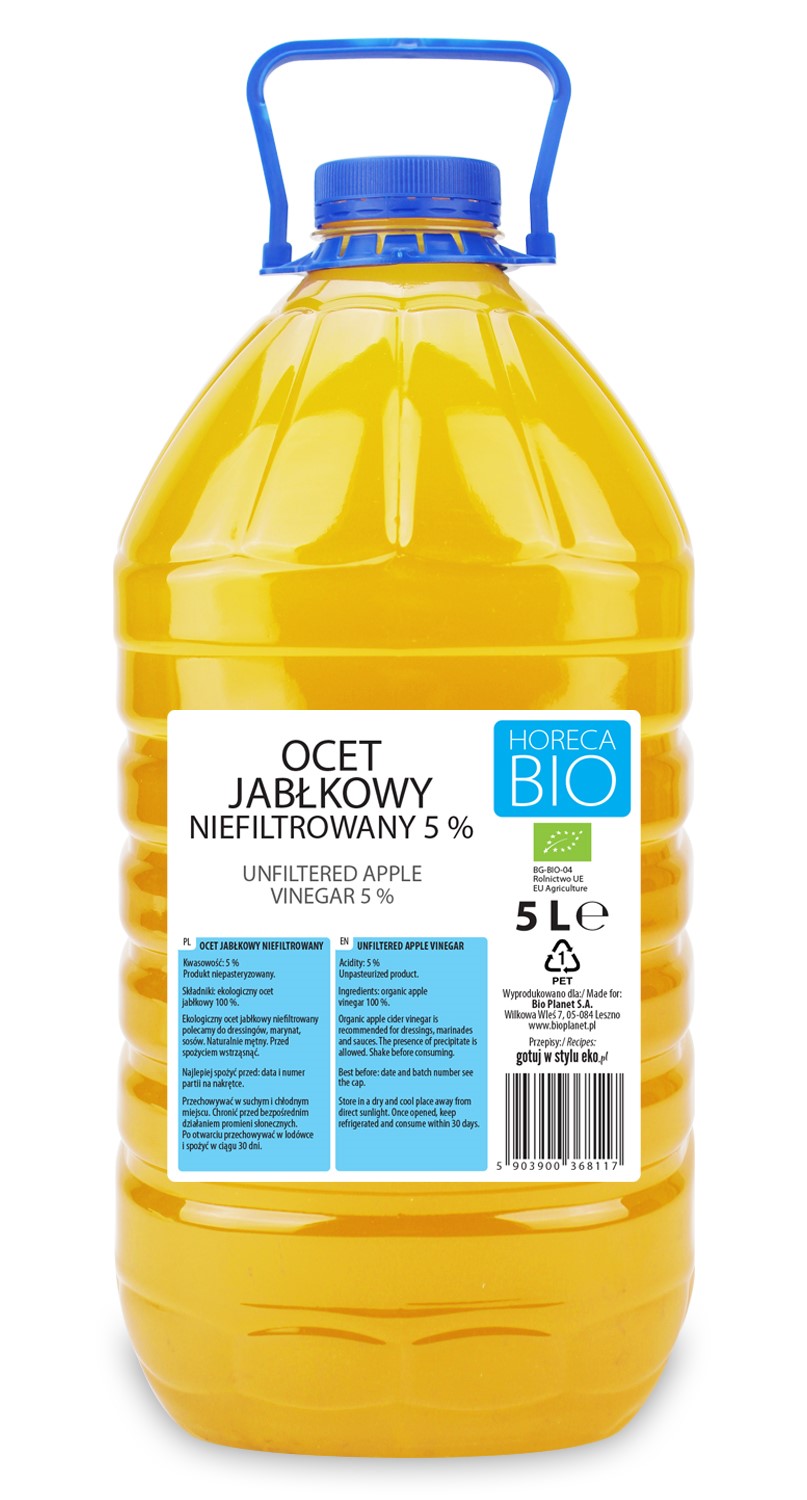 OCET JABŁKOWY 5 % NIEFILTROWANY BIO 5 L - HORECA (BIO PLANET)