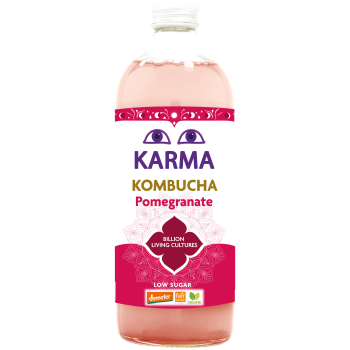 KOMBUCHA Z GRANATEM NISKA ZAWARTOŚĆ CUKRÓW FAIR FOR LIFE DEMETER BIO 1 L - KARMA KOMBUCHA