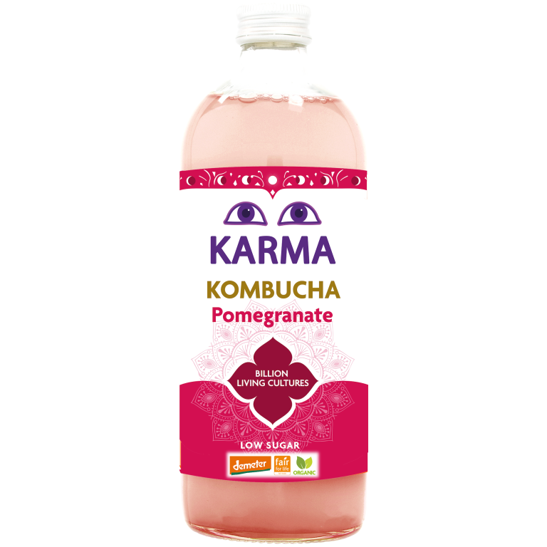 KOMBUCHA Z GRANATEM NISKA ZAWARTOŚĆ CUKRÓW FAIR FOR LIFE DEMETER BIO 1 L - KARMA KOMBUCHA