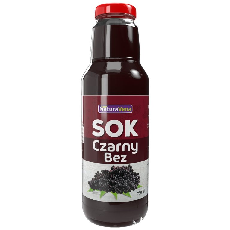 SOK Z CZARNEGO BZU 100 % 750 ml - NATURAVENA