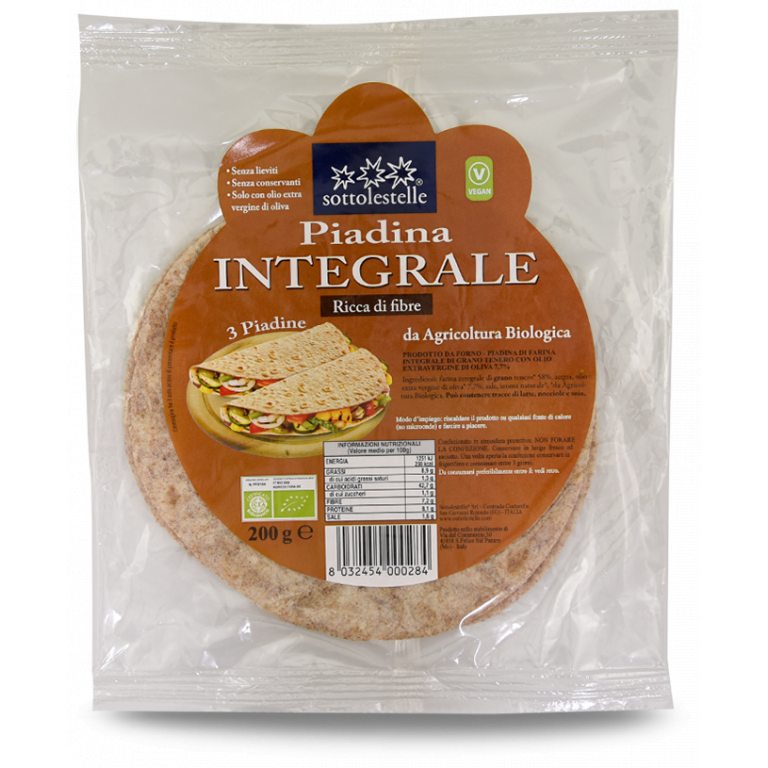 PIADINA PEŁNOZIARNISTA BIO 200 g - SOTTOLESTELLE