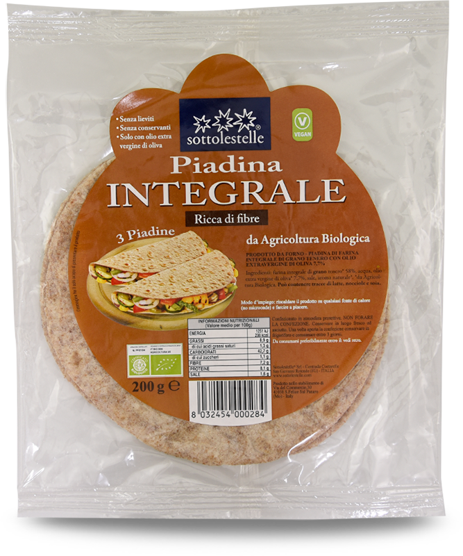 PIADINA PEŁNOZIARNISTA BIO 200 g - SOTTOLESTELLE