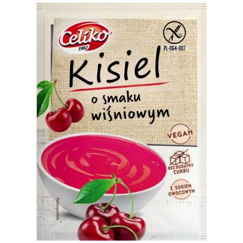 KISIEL O SMAKU WIŚNIOWYM BEZ DODATKU CUKRÓW BEZGLUTENOWY 40 g - CELIKO