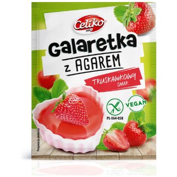 GALARETKA Z AGAREM O SMAKU TRUSKAWKOWYM BEZGLUTENOWA 45 g - CELIKO