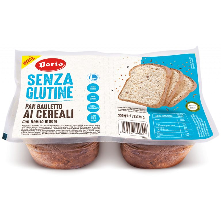 CHLEB TOSTOWY ZBOŻOWY Z ZIARNAMI KROJONY BEZGLUTENOWY (2 x 175 g) 350 g - DORIA