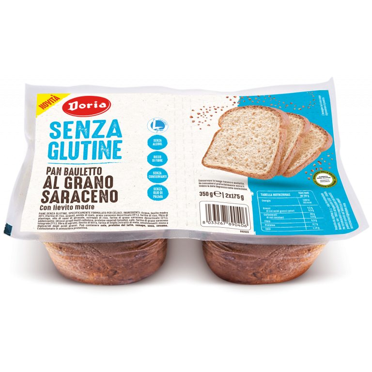 CHLEB TOSTOWY GRYCZANY KROJONY BEZGLUTENOWY (2 x 175 g) 350 g - DORIA