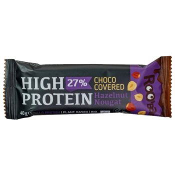 BATON PROTEINOWY Z ORZECHAMI LASKOWYMI W POLEWIE CZEKOLADOWEJ BEZGLUTENOWY BIO 40 g - ROOBAR