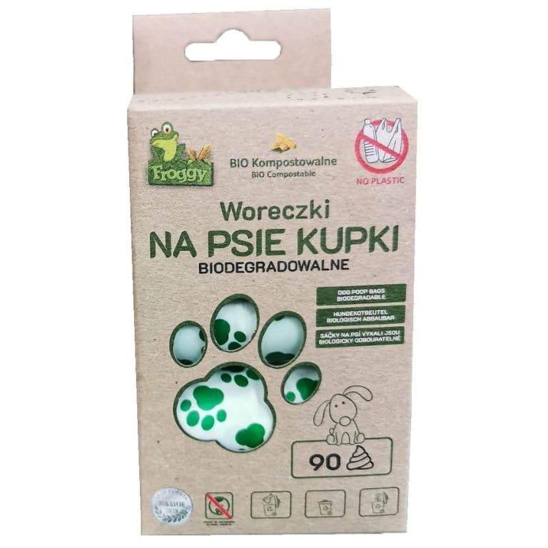 WORKI NA PSIE ODCHODY (KOMPOSTOWALNE I BIODEGRADOWALNE) 6 ROLEK 90 szt - FROGGY