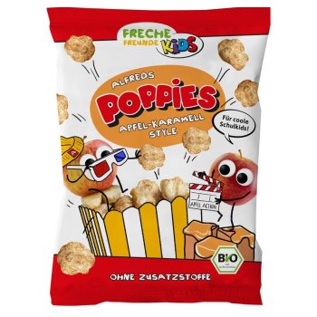 CHRUPKI KUKURYDZIANO - RYŻOWE O SMAKU JABŁKOWO - KARMELOWYM BEZGLUTENOWE DLA DZIECI BIO 40 g - FRECHE FREUNDE (KIDS)