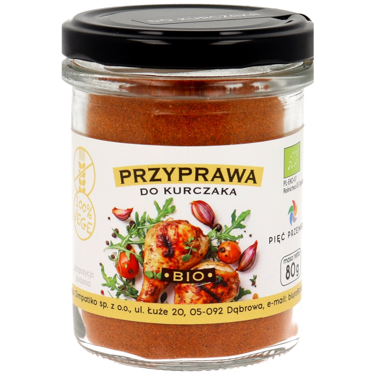PRZYPRAWA DO KURCZAKA BEZGLUTENOWA BIO 80 g - PIĘĆ PRZEMIAN