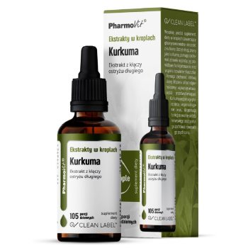 EKSTRAKTY W KROPLACH KURKUMA BEZGLUTENOWE 30 ml - PHARMOVIT (CLEAN LABEL)