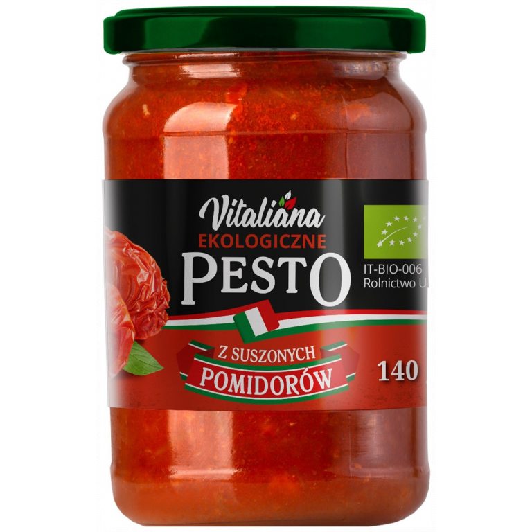 PESTO Z SUSZONYCH POMIDORÓW BIO 140 g - VITALIANA