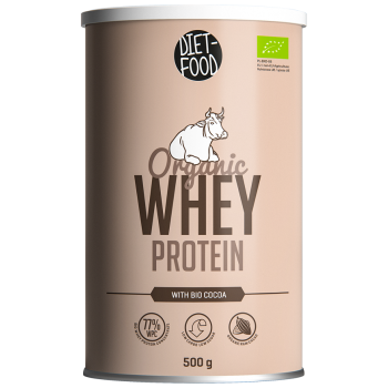 BIAŁKO SERWATKOWE Z KAKAO (KONCENTRAT WPC 77) BIO 500 g - DIET-FOOD