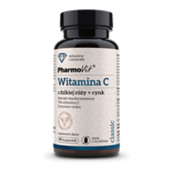 WITAMINA C Z DZIKIEJ RÓŻY + CYNK BEZGLUTENOWE 90 KAPSUŁEK - PHARMOVIT (CLASSIC)