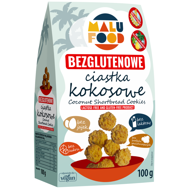 CIASTKA KOKOSOWE BEZ CUKRU BEZGLUTENOWE 100 g - MALU FOOD