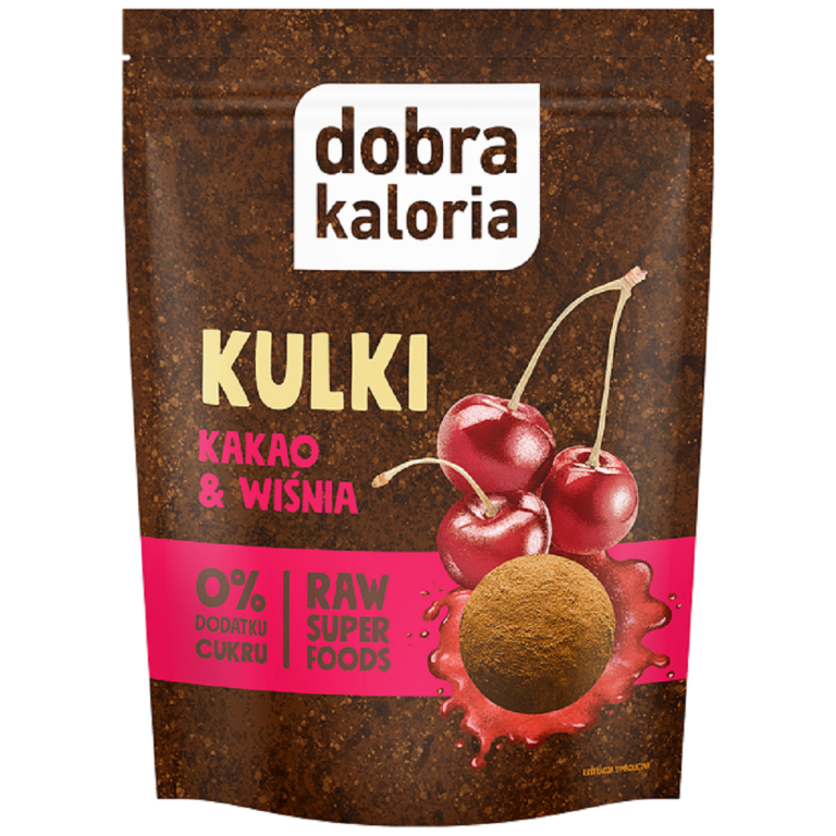 KULKI DAKTYLOWE KAKAO & WIŚNIA BEZ DODATKU CUKRÓW 58 g - DOBRA KALORIA
