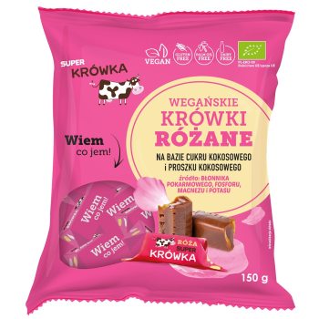 KRÓWKI O SMAKU RÓŻANYM BEZMLECZNE BEZGLUTENOWE BIO 150 g - ME GUSTO (SUPER KRÓWKA)