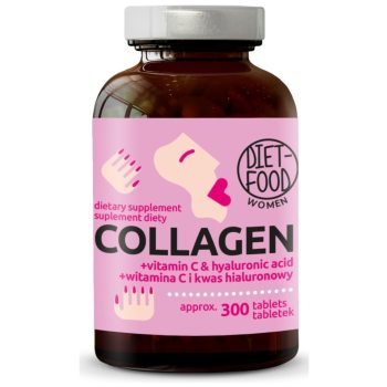 KOLAGEN + KWAS HIALURONOWY + WITAMINA C 300 TABLETEK - DIET-FOOD