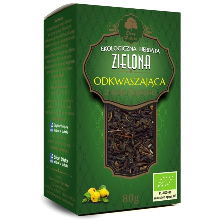 HERBATA ZIELONA ODKWASZAJĄCA BIO 80 g - DARY NATURY