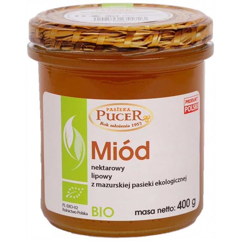 MIÓD NEKTAROWY LIPOWY BIO 400 g - PASIEKA PUCER