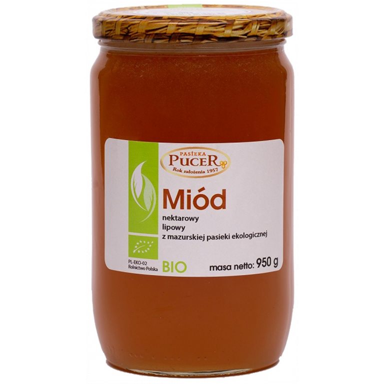 MIÓD NEKTAROWY LIPOWY BIO 950 g - PASIEKA PUCER