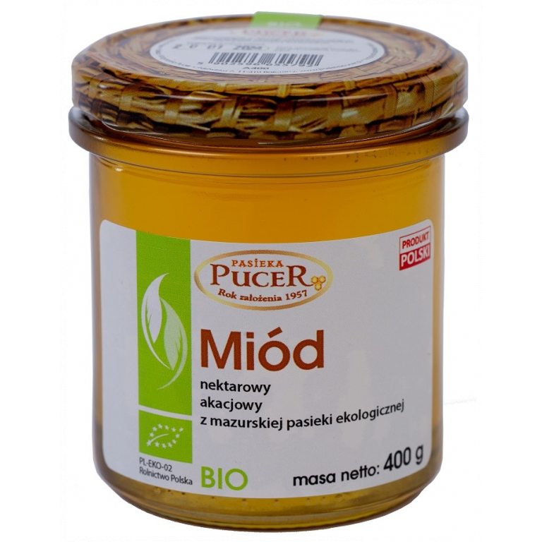 MIÓD NEKTAROWY AKACJOWY  BIO 400 g - PASIEKA PUCER