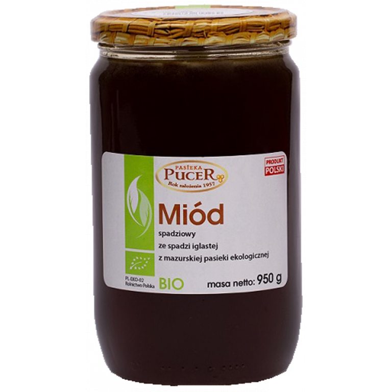 MIÓD SPADZIOWY ZE SPADZI IGLASTEJ BIO 950 g - PASIEKA PUCER