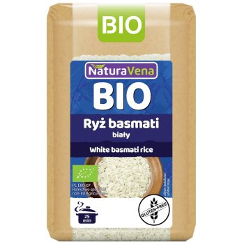 RYŻ BASMATI BIAŁY BEZGLUTENOWY BIO 500 g - NATURAVENA