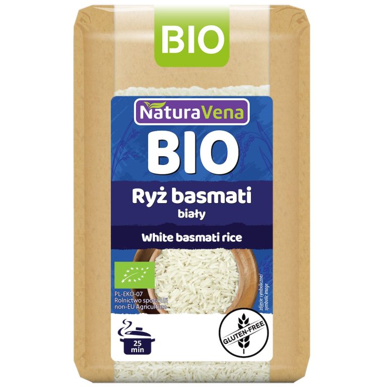 RYŻ BASMATI BIAŁY BEZGLUTENOWY BIO 500 g - NATURAVENA